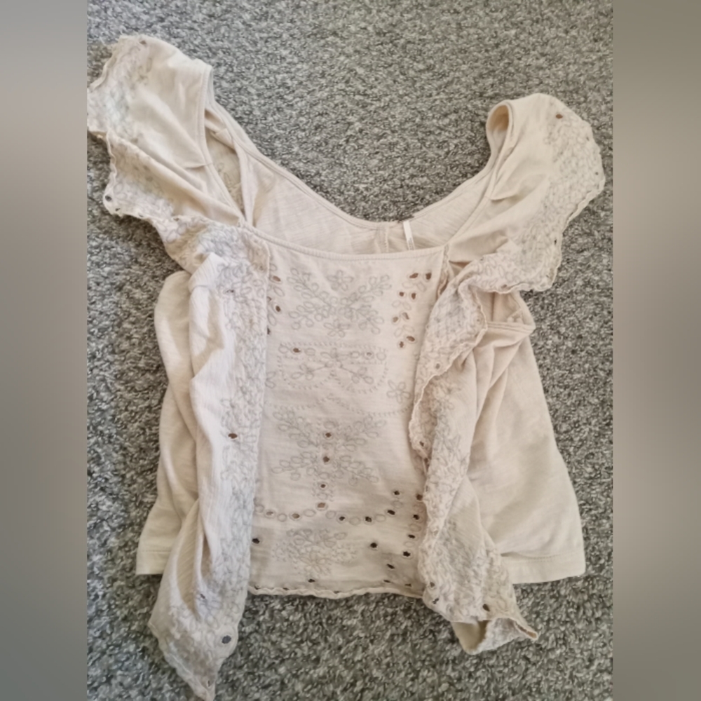 Free people womens tan cute blouse top size M